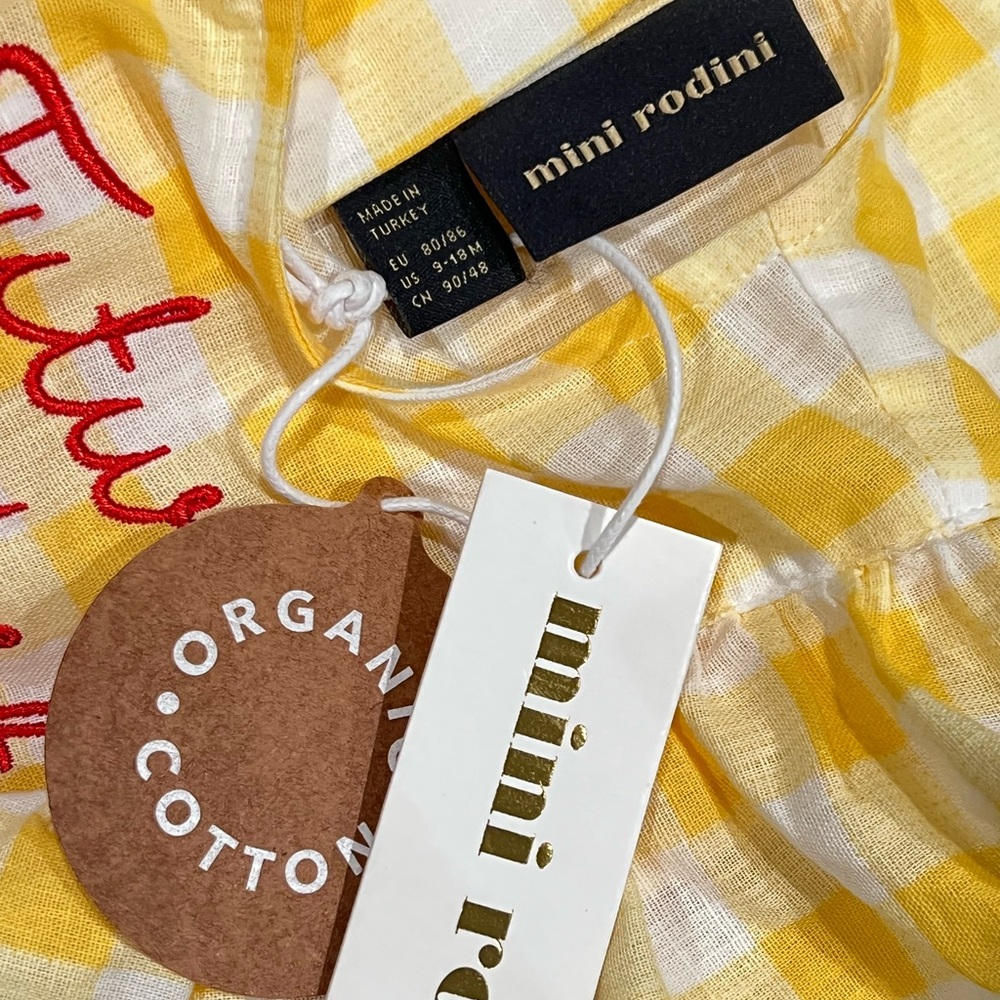 Mini Rodini Gingham Checkered The Future looks bright Dress - Picture 3 of 6